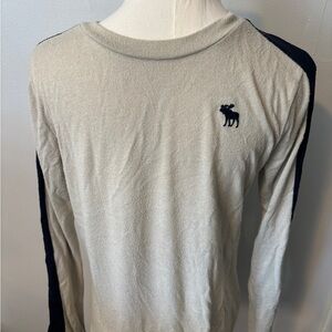 abercrombie kids Cream Long-Sleeve Raglan Tee with Navy Detail